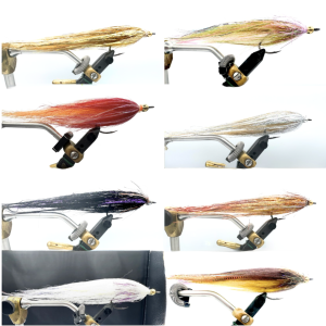 Serie completa di streamer La 4 Palle Megafly in 8 varianti colore per la pesca a trota.