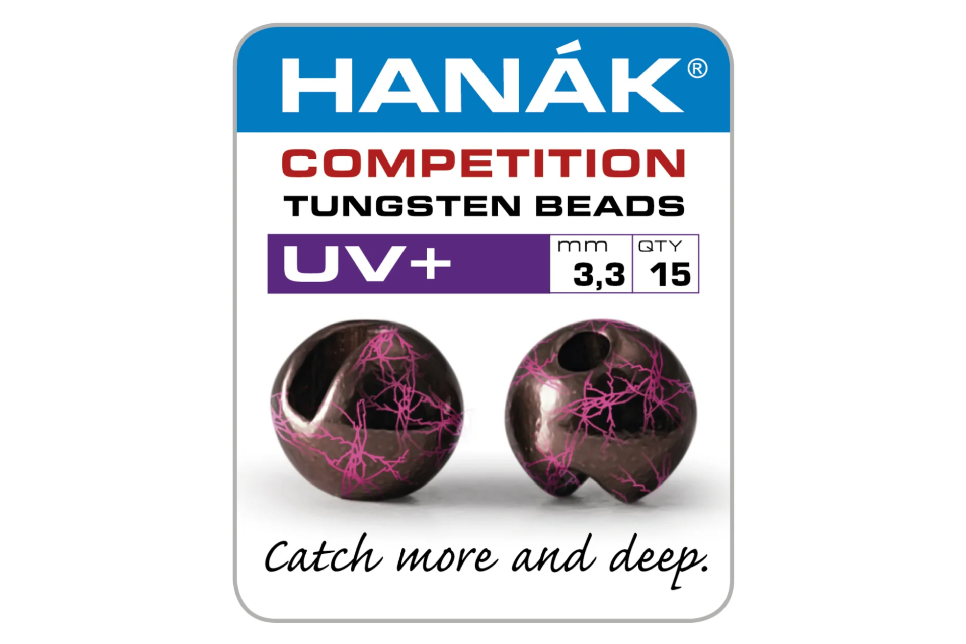 Hanák Tungsten Beads Black & Fluo UV Pink